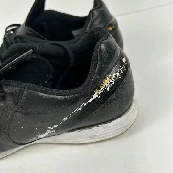 Nike Tiempo X Genio II Mens 12  Leather IC Turf Soccer Shoes Black - Picture 2 of 7